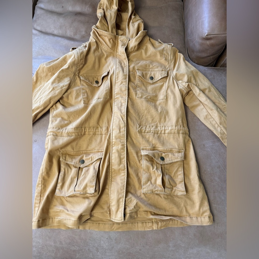 Market & Spruce Yellow Mid-Length Utility Jacket | Casual Outdoor Wear | Size L - Picture 2 of 8